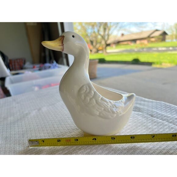 Ceramic Duck Planters Family Two Adults, Ducklings in Round Planter Vintage - Picture 13 of 16